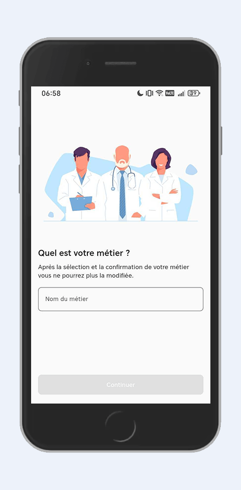 Sélection du métier